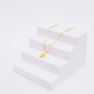 [베티블루] 995 999 24K 순금 컷팅 비즈 네잎클로버 여성 여자 7.5g 금 목걸이