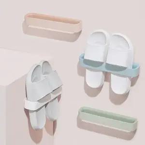 파스텔 라인 부착식 슬리퍼거치대 슈케이스 신발정리대 실내화거치대 욕실화걸이 슬리퍼걸이 실내화걸이