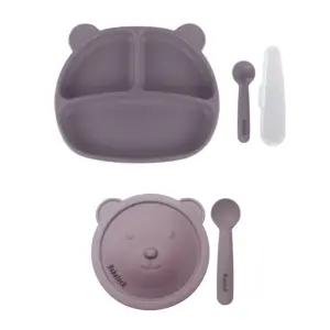 베베락 유아식기 실리콘 흡착식판 흡착볼 세트 레드빈 BNA