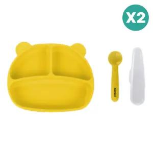 베베락 엘파 흡착 식판 실리콘 유아 이유식기 2개 BNA