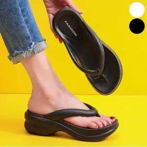 여자 여름 쪼리 웨지 통굽 아치형 슬리퍼 키높이 EVA