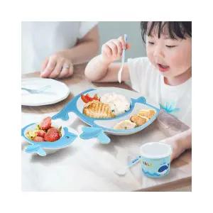 h80 애니멀 식기 세트 5종 고급형안깨지는그릇 아이 이유식용기 유아 캐릭터복 귀여운