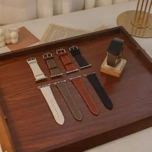 남녀공용 스마트폰 워치 무광 소가죽 스트랩 레더 밴밴드 시계줄 악세사리 손목 가죽스