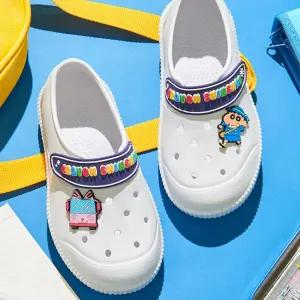 에이블 유치원 버스와 짱구 벨크로 실내화흰화 초등학생화 키즈화 학교화 PVC화 슬리퍼 어린이화 초등화