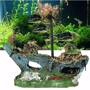 수족관난파선 물고기 탱크 풍경 해적선 장식 보트 어항소품 수조 수조품 수조악세사리