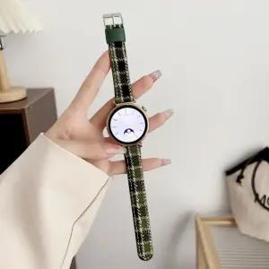 갤럭시워치4 40mm 44mm 스트랩 격자무늬 가죽밴드 시계줄메탈 시계 실리콘 나일론 휴대폰용품 밀레니즈 루