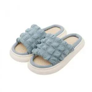 사무실 거실 가볍고 시원한 플라워 린넨 슬리퍼 LS 800 패션 여자 소음 방지 실내