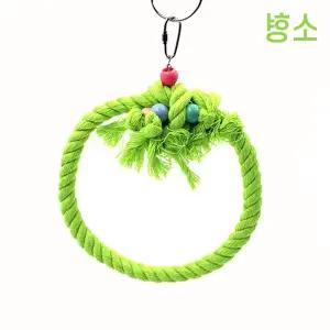 앵무새 스탠드 링 소형 밧줄 장난감 새장용품 그네 로프