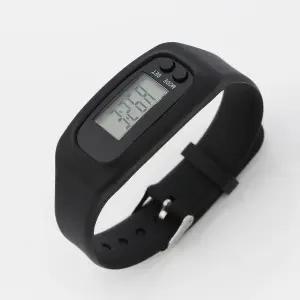엣지 실리콘 만보기 시계 블랙 만보계팔찌