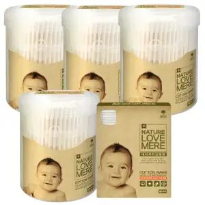 네이쳐러브메레 신생아 면봉 중형(300P) 4개+신생아 위생 면봉(80P) 1개, 총 5개
