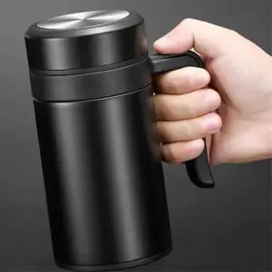 ( )차거름망 손잡이 보온보냉 텀블러 450ml 블랙 선물용