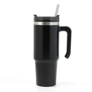 ( )900ml 이중진공 블랙 홈카페 텀블러 보온보냉 빨대