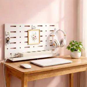 마운트뷰 무타공 간편설치 다기능 멀티탭 트레이 데스크 언더 파티션 책상 정리