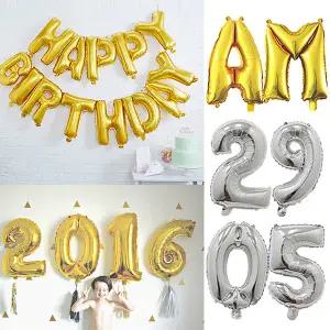 알파벳 숫자 은박 풍선 호일 장식 파티 용품 생일 메시지 데코 소품 헬륨 홈파티 브라이덜샤워 기념일