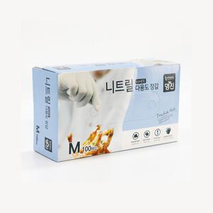 명진 니트릴장갑 알러지 프리 주방용품 100매 흰색(중) 식품용/산업용/요리용/의료용/셰프장갑