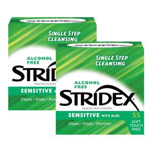 스트라이덱스 센스티브 패드 55매x2통 핌플 모공 각질 블랙헤드 피지제거 클렌징티슈