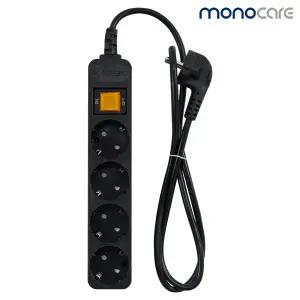 대현써지오 모노케어 4구 10A 메인 스위치 멀티탭 블랙 신형 3m