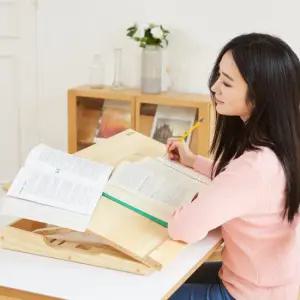 곧은나무 명품 5단 각도조절 독서대 800 소나무 원목 필기독서대