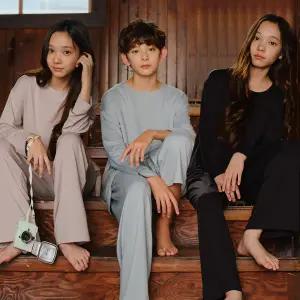 [마밤 MSMV] 피치기모 아동 주니어 잠옷 파자마 초등 학생 내의 남아 여아 빅사이즈 실내복 홈웨어 상하세트