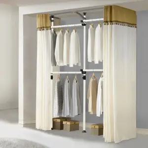 왕자 G드레스룸행거_544/고정형행거/4단행거/커튼행거/드레스룸
