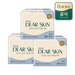 디어스킨 생리대 에어엠보 중형16P x 3팩