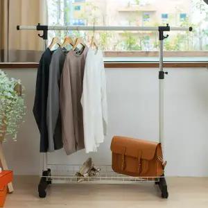 조아라산업 자체제작 이동식 선반 스탠드 옷걸이 틈새 철재 행거_N90-1
