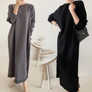 [보리보리/보리맘]데일리 니트 가을 원피스 루즈핏 롱원피스