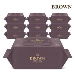 [브라운][브라운물티슈]네이처 마일드 고평량 아기물티슈 70매 캡 10팩