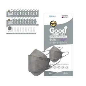 굿매너 kf94 마스크 황사 대형 그레이 100매 (5매x20)