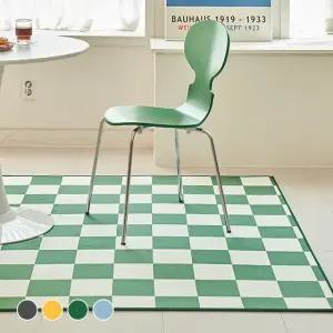 스칸디앤홈 먼지없는 빅 체커보드 단모 러그 거실 카페트 딥그린 150x200