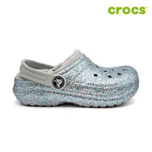 [크록스]클래식 라인드 글리터 클로그 키즈 아동 털샌들  207462-3UW