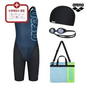 아레나 A4BG1KG03 여아동 생존수영 키트 수영세트 어린이 수영복 수모 수경 메쉬가방 케이스 포함