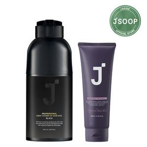 제이숲 프로페셔널 커버업 새치 염색 블랙 300ml + 트리트먼트 200ml