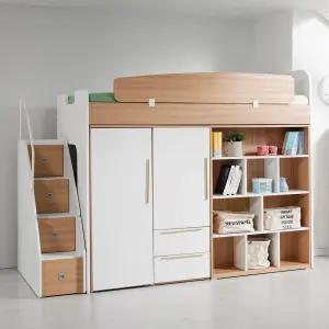 동서가구 컨셉트MU-E126 수납형계단 벙커침대 책장 옷장2세트 (매트미포함) DF903042
