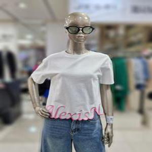 제시뉴욕 세이브존04 밑단 로고 자수 반팔 티셔츠 MEM5TC5860TC