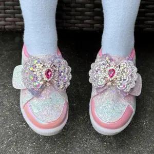 베라 글리터 리본 LED 여아 운동화