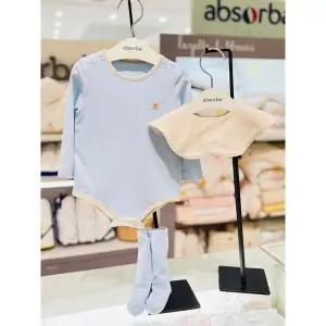 [압소바](본점)[압소바 25FW 임신출산선물]데이지 바디슈트+턱받이+양말세트(A2510617C)