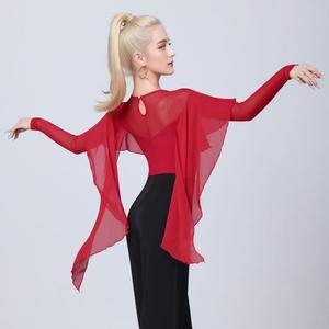 라인 라틴 상의 줌바 댄스복 모던댄스복 왈츠 댄스 상의