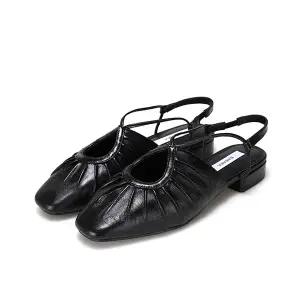 바바라 양가죽 셔링 꼬임 스트랩 여성슬링백 2cm_BBH144