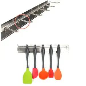 벽부착형 스텐 주방 조리도구 걸이 44cm 7구 B타입 조리도구거치대 조리도구걸이 키친타월걸이