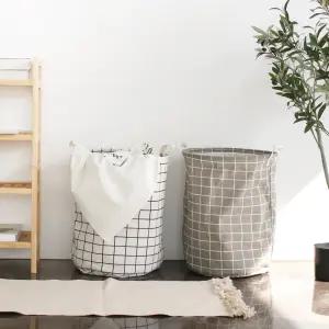 폴더블 라운드 런더리백 세탁물 분리수거함 다용도 빨래 보관 정리 수납함 인테리어 소품 바구니