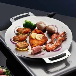 가방포함 손잡이 그리들 30cm 스텐 구이팬 만능큐