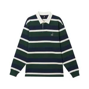[캉골](타임스퀘어점패션관)스트라이프 폴로 오버핏 긴팔 티셔츠 3538 그린