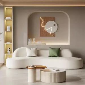 대형 라운드 소파 인테리어 북유럽 대기실 패브릭 곡선형 의자