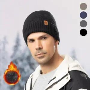 MNO 아가일 니트 기모 비니 겨울 모자 남자 남성 방한 방한모자 도톰한