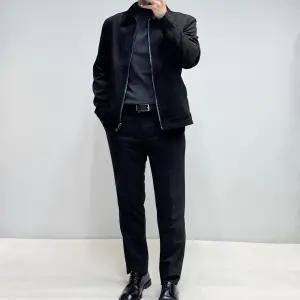 [바쏘옴므]비건레더 스웨이드 블랙 트러커 가죽자켓 WSY3GU32ABK