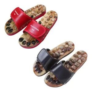 고자극 안마 발마사지 옥석 자갈 지압 슬리퍼 키높이 4컬러 지압슬리퍼