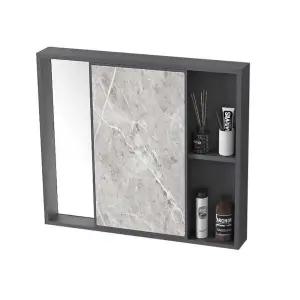 욕실 수건장 슬라이딩 욕실장 화장실 선반 수건함 욕실수납장(70cm)-다크그레이