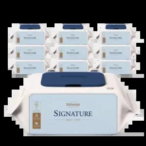 베베숲 생분해원단 시그니처 블루 에코 캡형 레이온100% 아기물티슈 70매, 10개