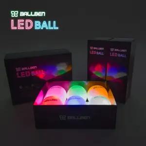 볼벤 야간골프 LED 골프공 6개 세트 레인보우 단색 택1